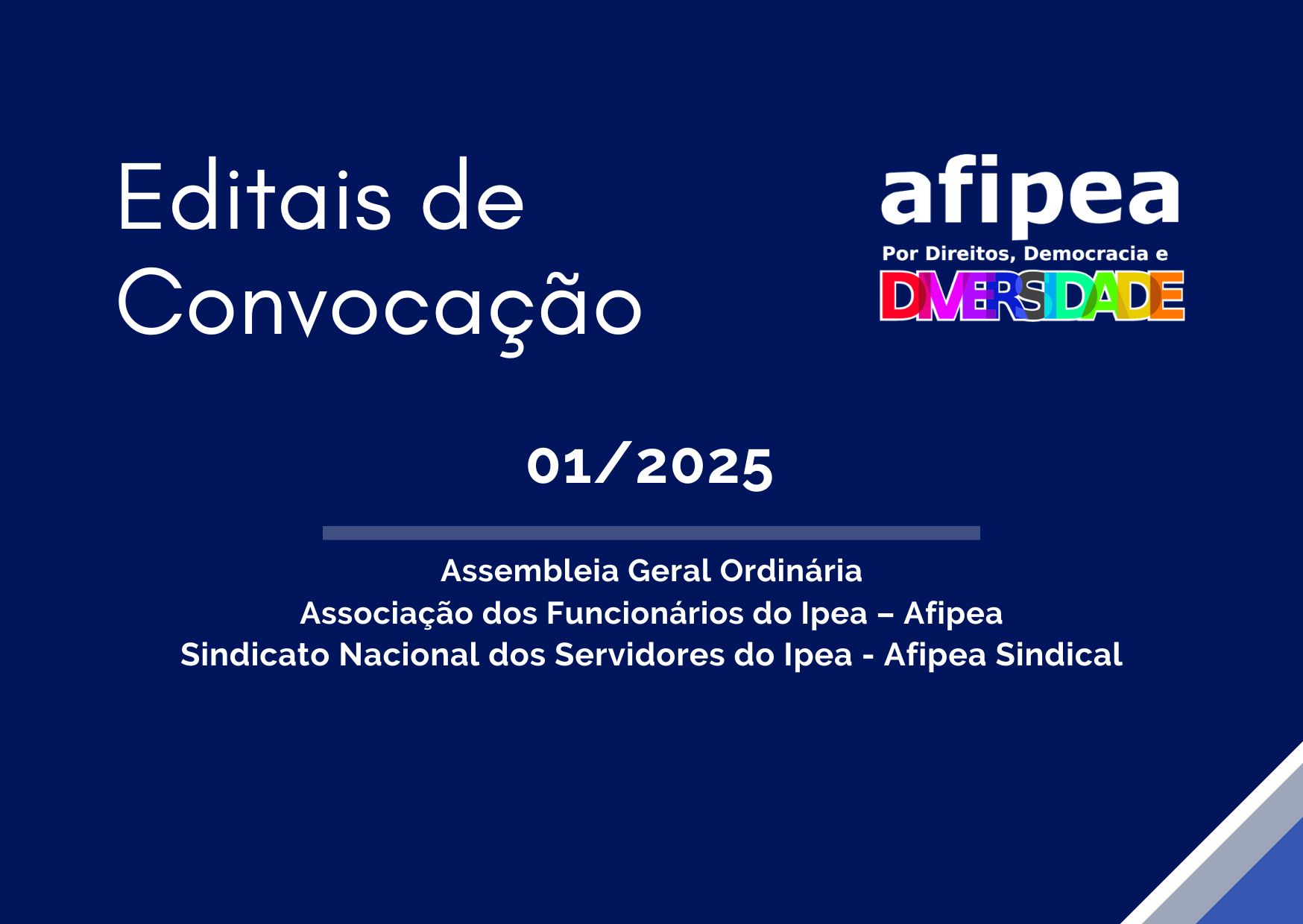 EDITAL DE CONVOCAÇÃO Nº 01/2025 – AFIPEA
