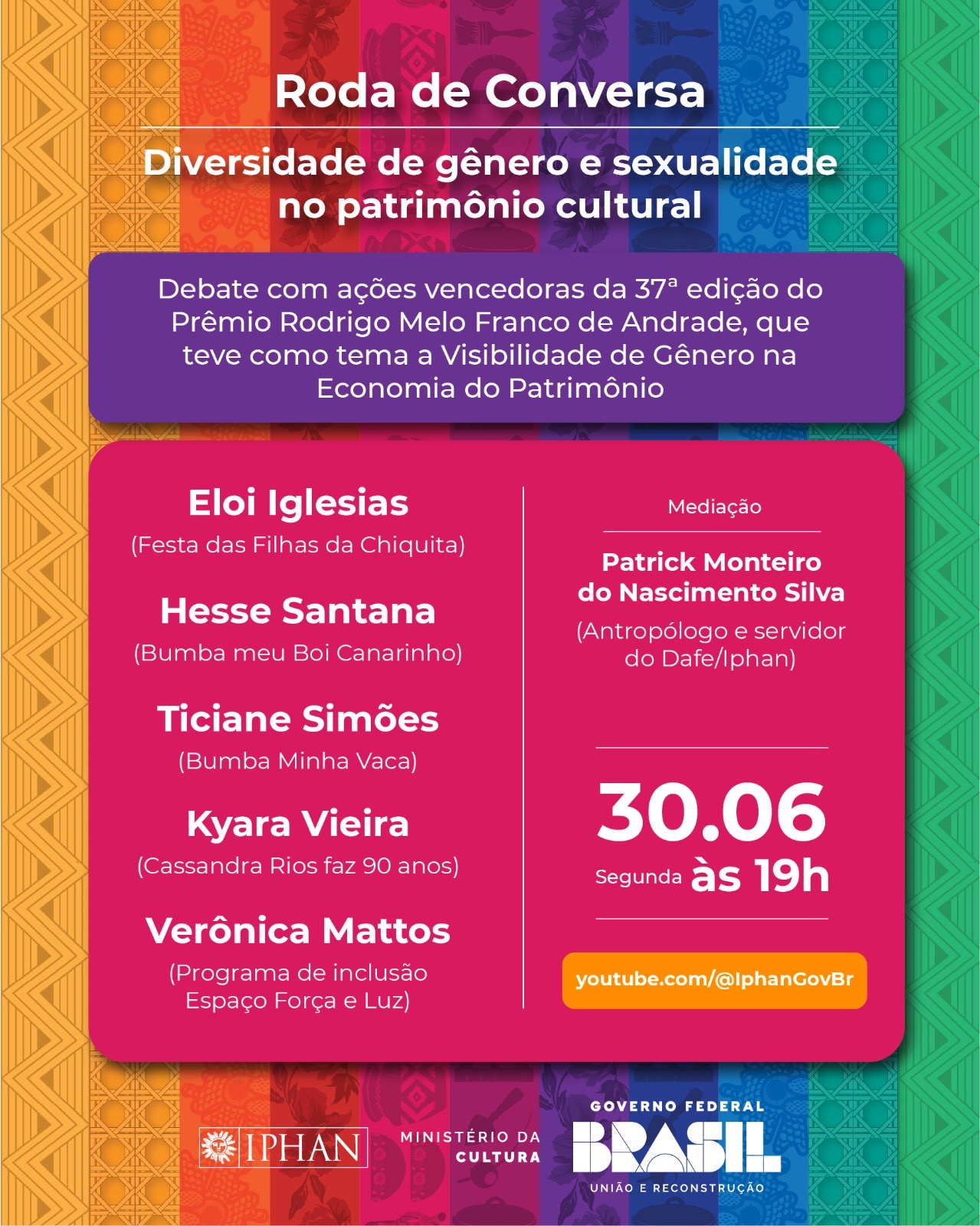 Roda de Conversa "Diversidade de gênero e sexualidade no patrimônio cultural"