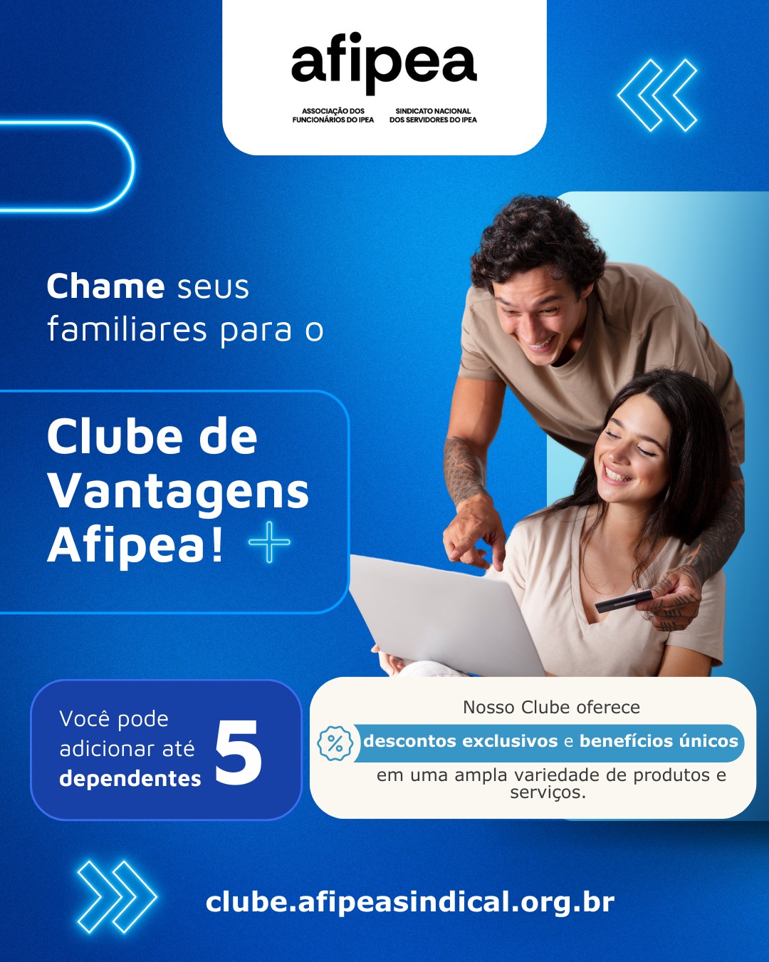 Chame seus familiares para o Clube de Vantagens! 