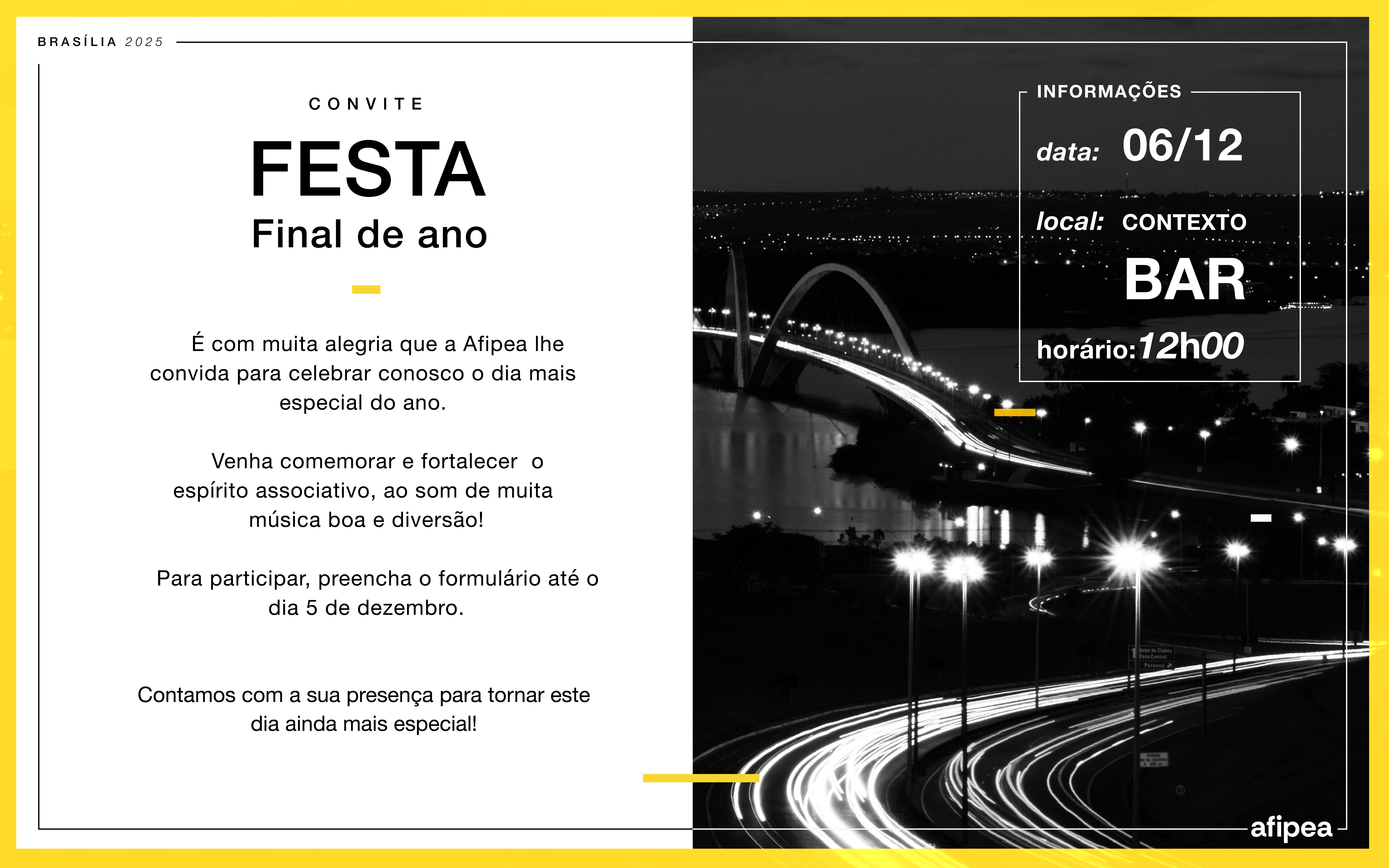 CONVITE: Festa de Final de Ano! 🥂