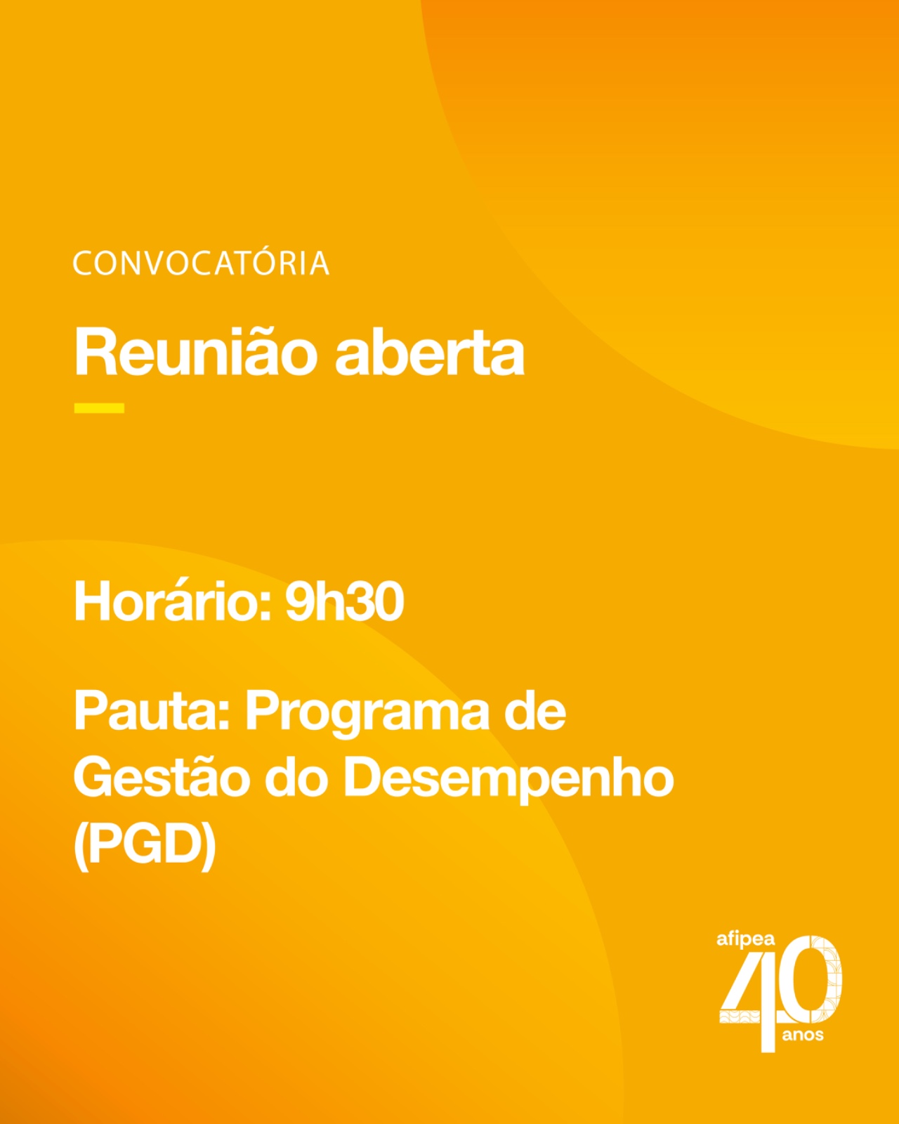 CONVOCATÓRIA: REUNIÃO ABERTA