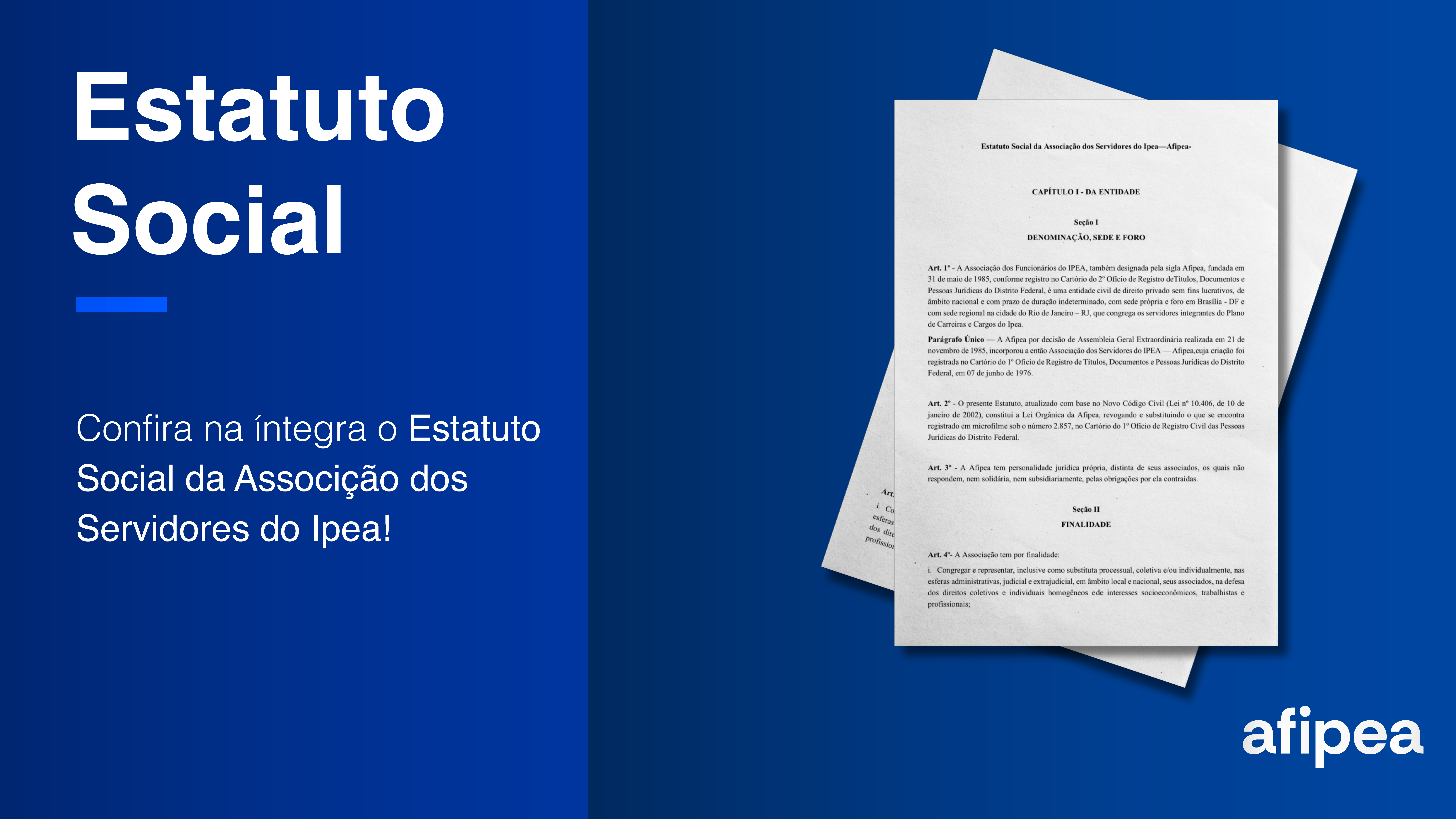 Confira o Estatuto Social da Afipea Sindical
